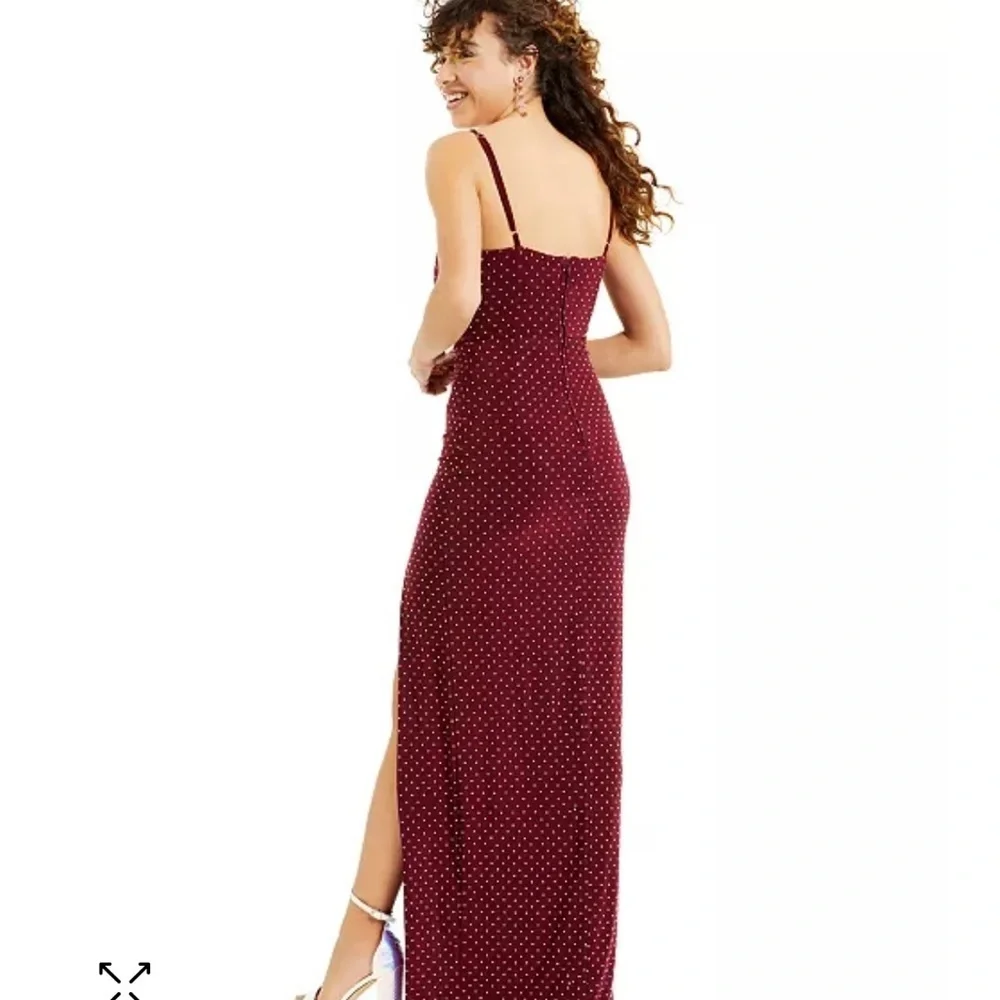 B Darlin Burgundy Rhinestone Dress Size Small - Picture 2 of 10